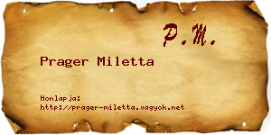 Prager Miletta névjegykártya